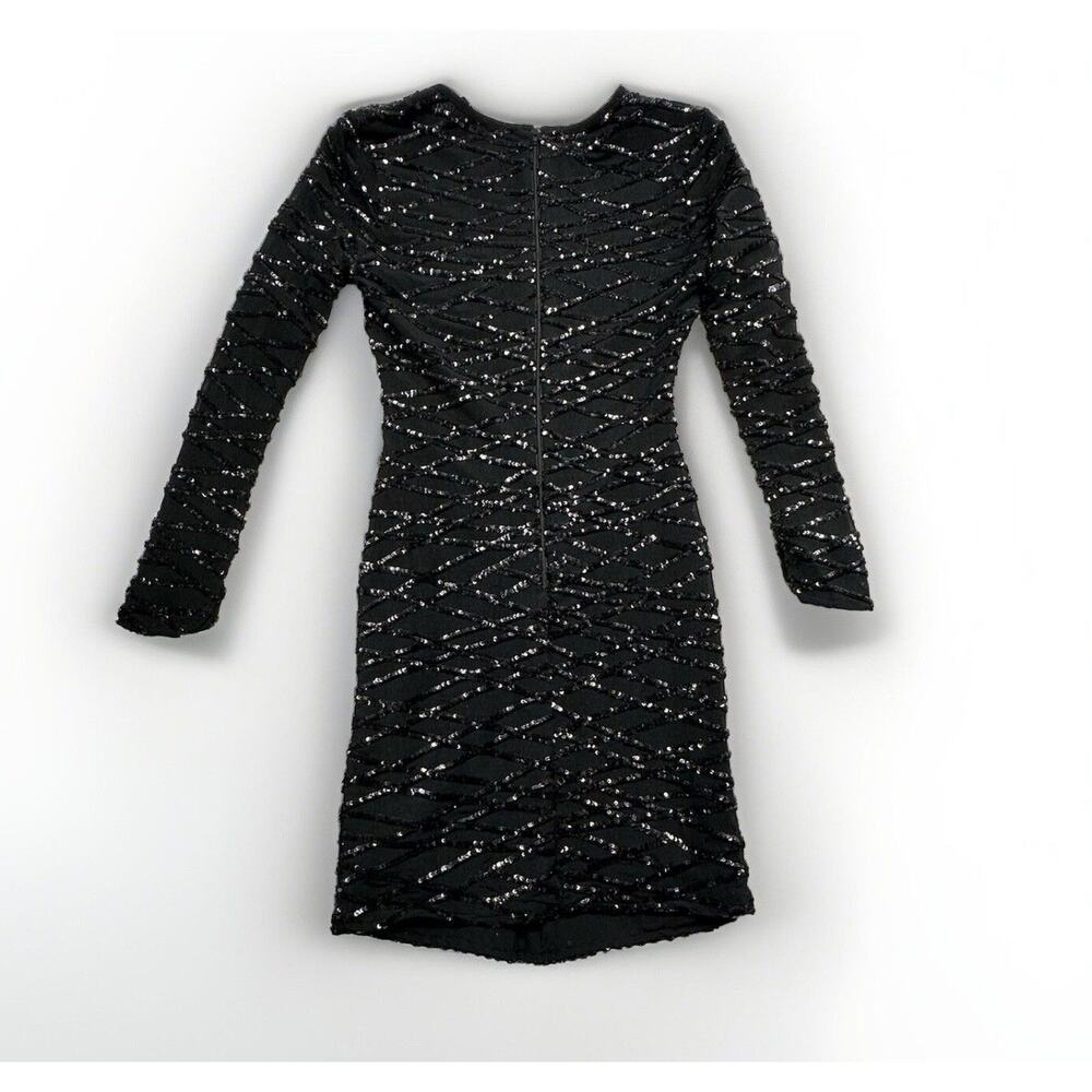Windsor Black Sequin Mini Dress Formal Semi Formal Size Small Stunning Long Sl - Picture 10 of 10